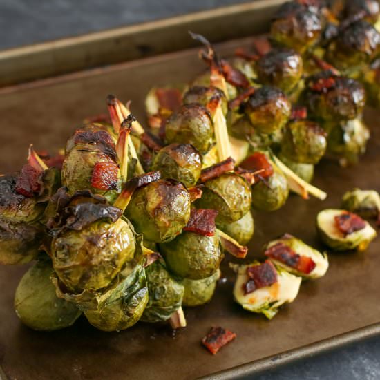 Roasted Brussels Sprouts on Stalk