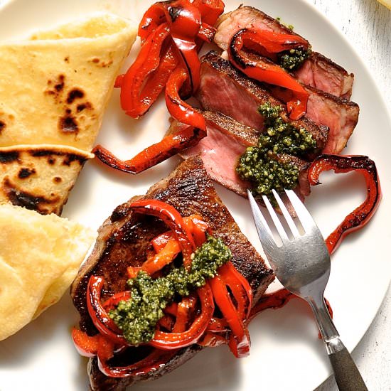 Sirloin Steak Pesto Bell Peppers