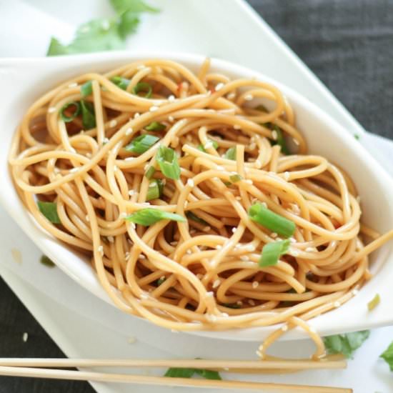 Sesame Noodles with Scallions
