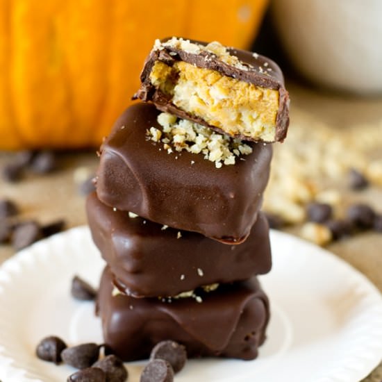 CHOCOLATE COVERED PUMPKIN PIE BITES