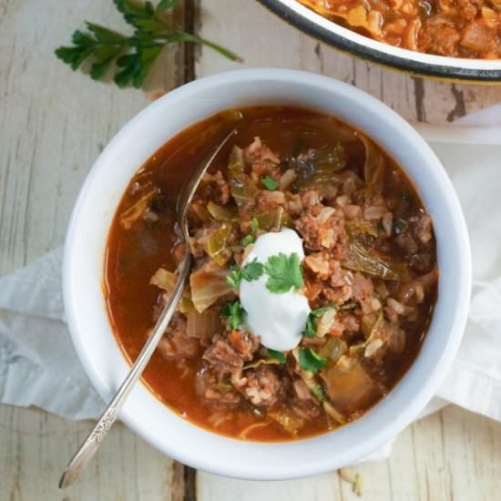 Healthy Stuffed Cabbage Roll Soup