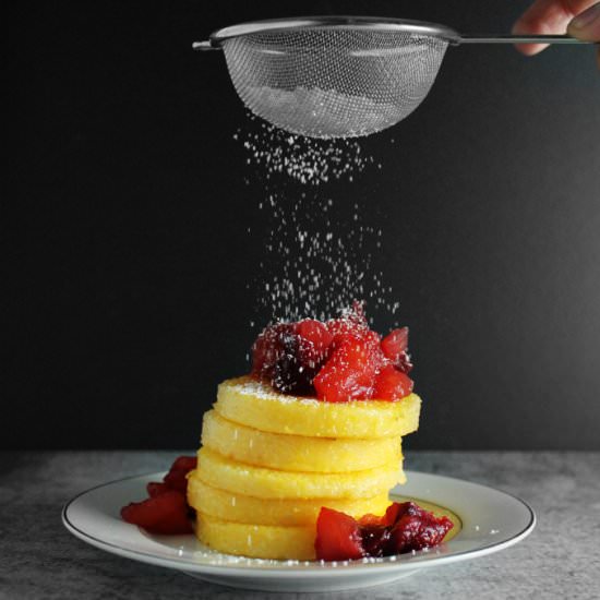 Polenta Pancakes with Compote