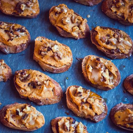 Sweet Potato Crostini with Tahini