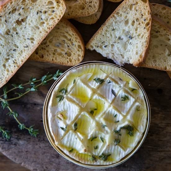 Thyme and Garlic Baked Camembert