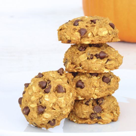 Pumpkin Oat Chocolate Chip Cookies