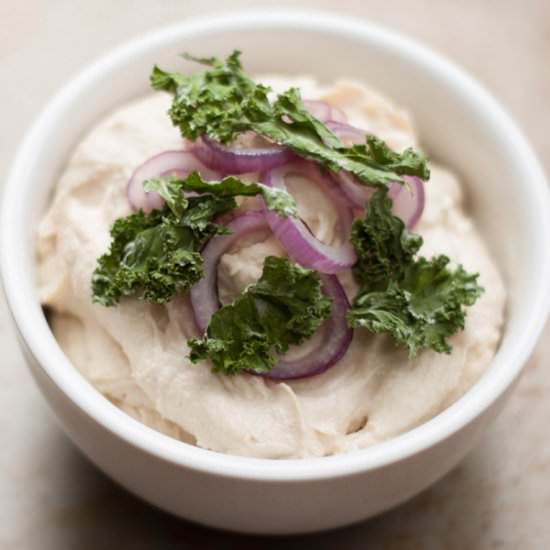 Fat-Free Kale Chips and Tahini Dip