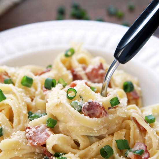 Healthier Carbonara Pasta