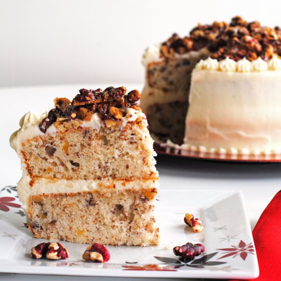 Red Walnut Praline Cake