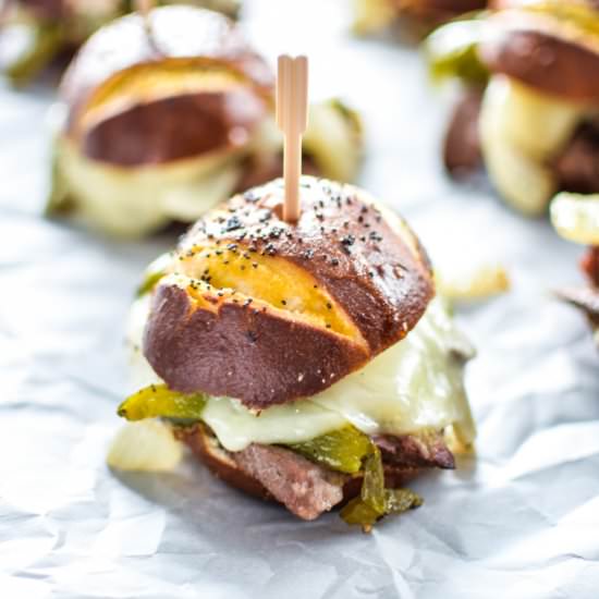 Philly Cheesesteak Sliders