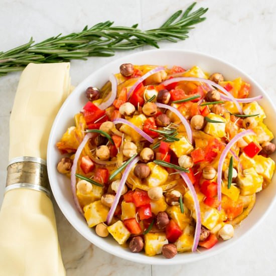 Squash Tofu Toasted Hazelnuts Salad