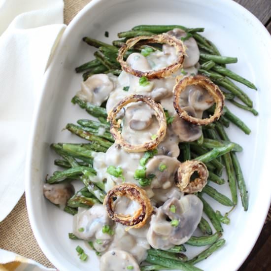 Green Beans and Mushroom Sauce