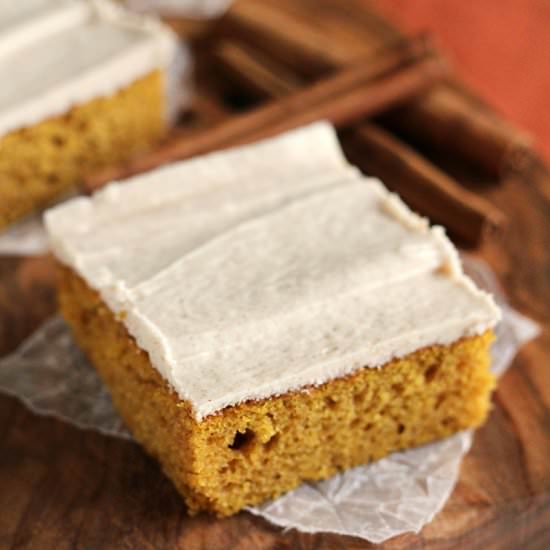 Pumpkin Bars with Cinnamon Frosting