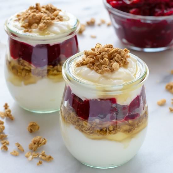 Leftover Cranberry Sauce Parfaits