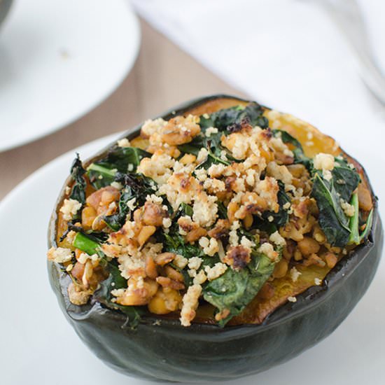 Kale & Tempeh Stuffed Squash