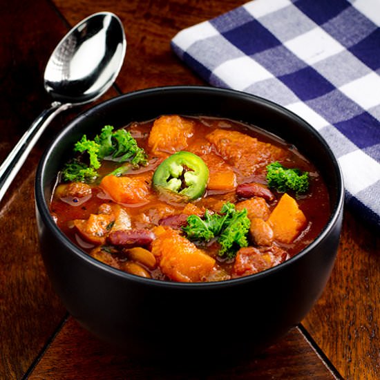 Roast Squash & Sweet Potato Chili