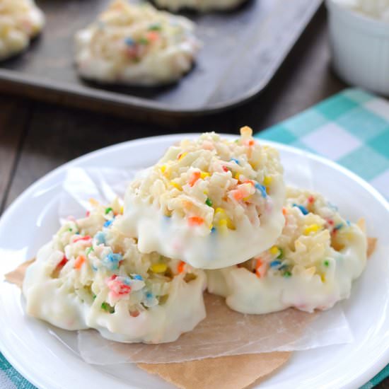 White Chocolate Funfetti Macaroons