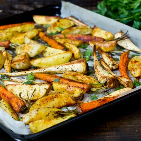 Roasted Potatoes and Parsnips