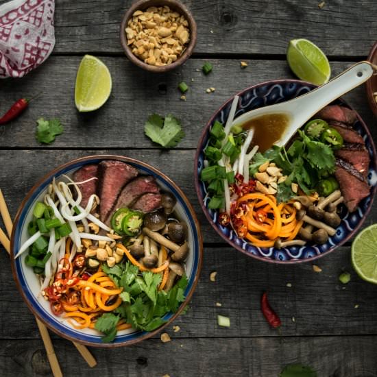 Beef Pho with Sweet Potato Noodles