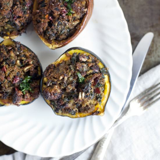 Acorn Squash +GF Cornbread Stuffing