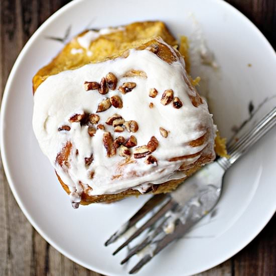 Pumpkin Pecan Cinnamon Rolls