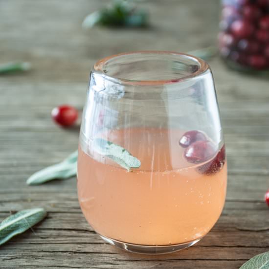 Cranberry-Sage Champagne Cocktails