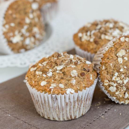 Cranberry Banana Oat Muffins