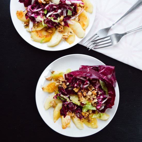 Radicchio Apple Salad with Walnuts