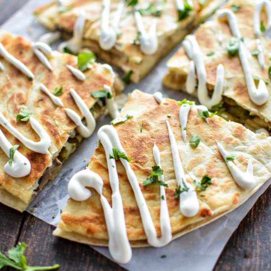 Turkey and Mushroom Quesadillas