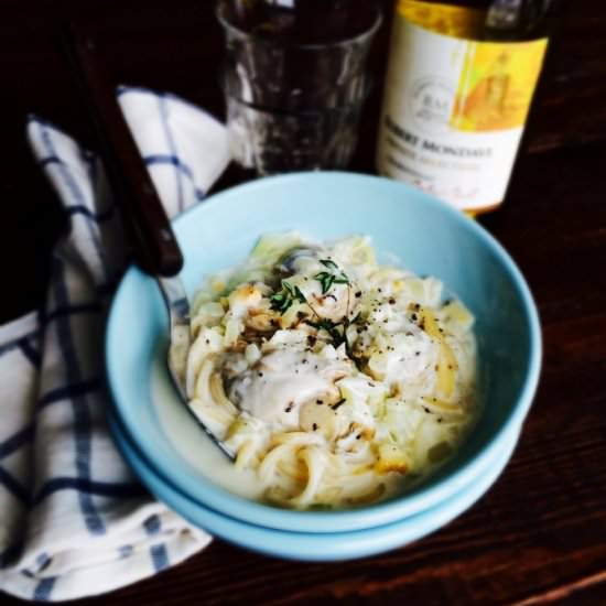Creamy Pasta with Oysters