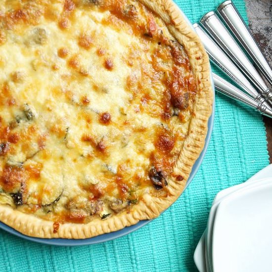 Roasted Veggie & Mozzarella Quiche