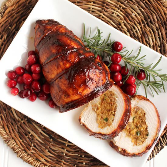 Turkey Roulade with Cranberry Sauce