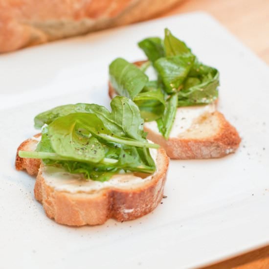Whipped Feta and Arugula Crostini
