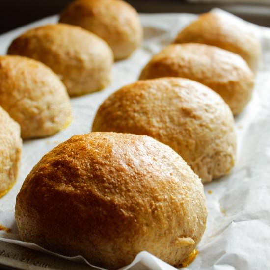 Whole Wheat Brioche Hamburger Buns
