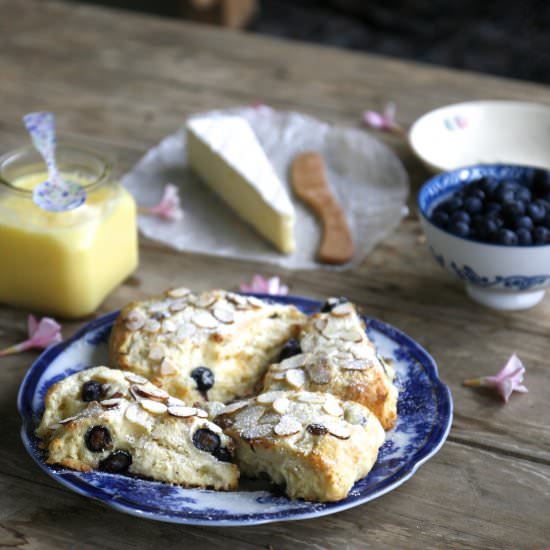 Blueberry Brie Scones w/ Lemon Curd