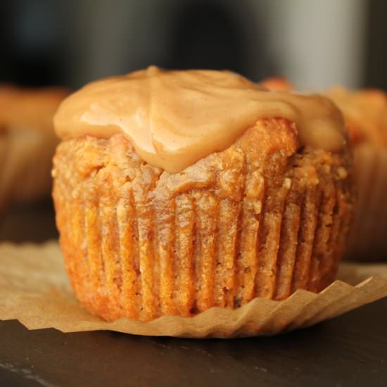 PB Sweet Potato Protein Muffins