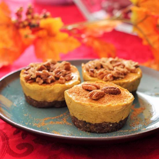 Pumpkin Pecan Mini Cheesecakes