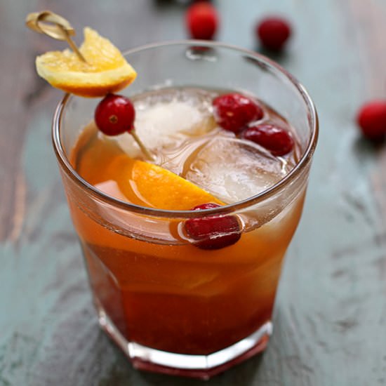 Cranberry Old-Fashioned Cocktail