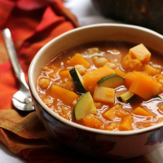 Moroccan chickpea + butternut soup
