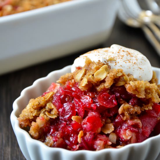 Leftover Cranberry Sauce Crisp