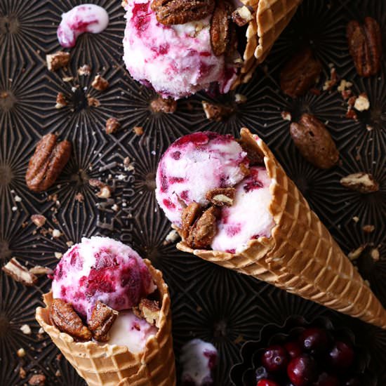 Brown Butter Cranberry Ice Cream