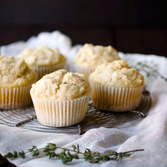 Honey Thyme Creme Fraiche Muffins