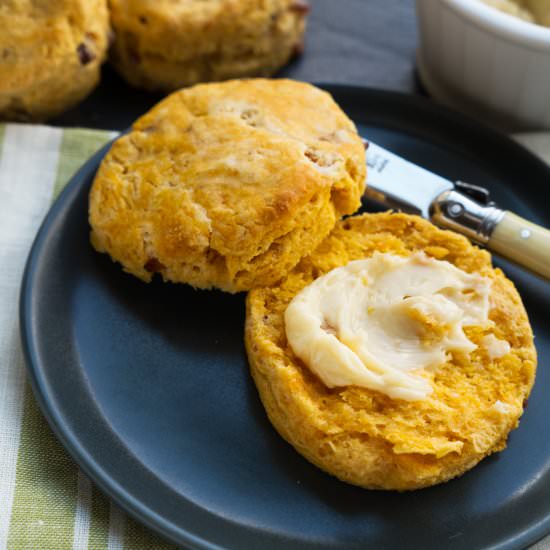 Maple Bacon Sweet Potato Biscuits