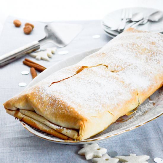 Chocolate pear strudel