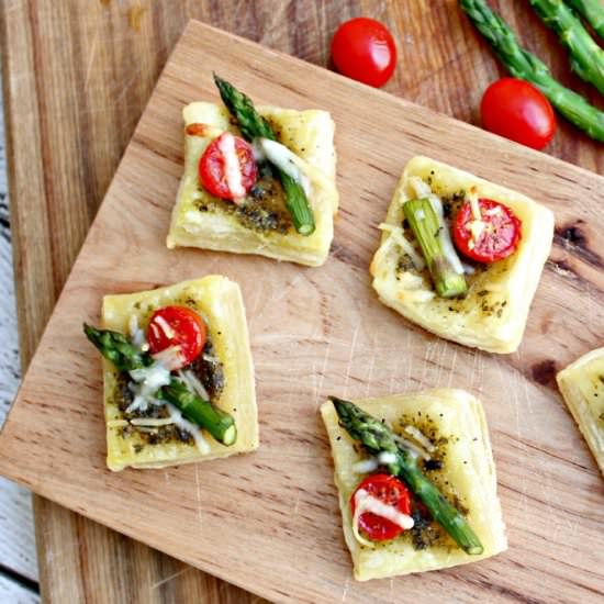 Asparagus Tomato & Parmesan Squares