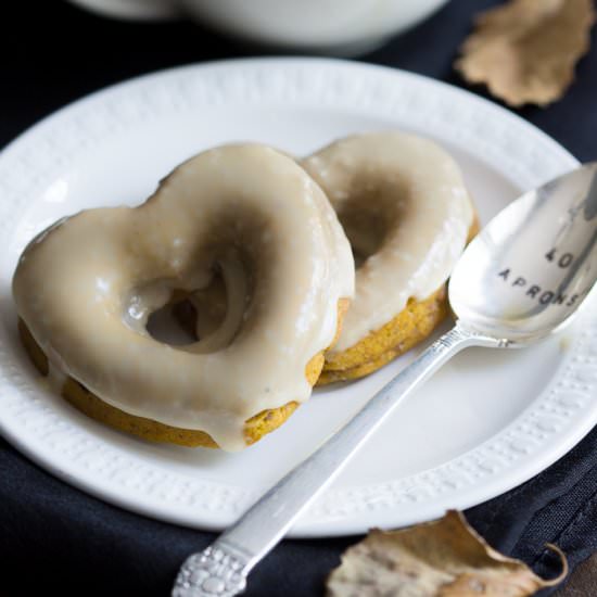 Pumpkin Donuts with Salted Caramel