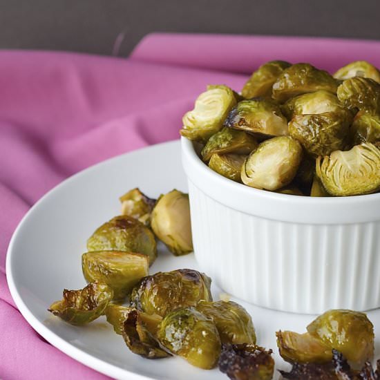 Honey Garlic Roasted Brussels