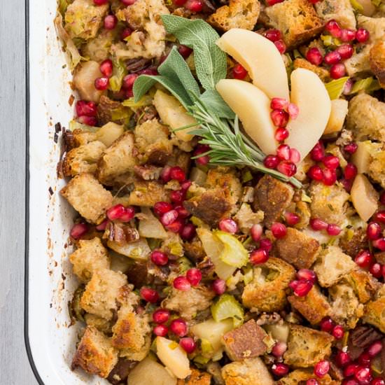 Pear and Pomegranate Stuffing