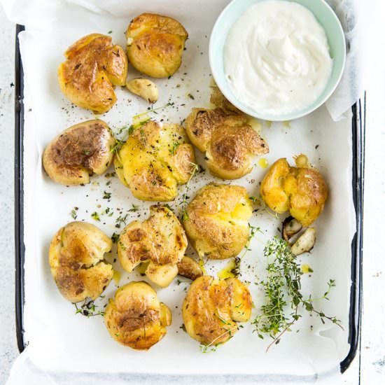 Thyme Smashed Potatoes