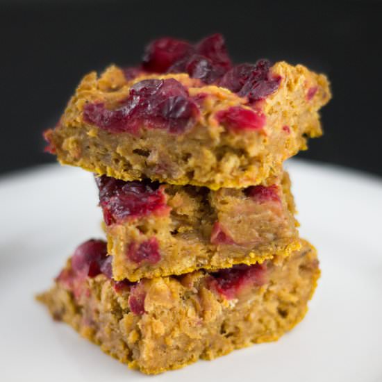 Pumpkin cranberry oat bars