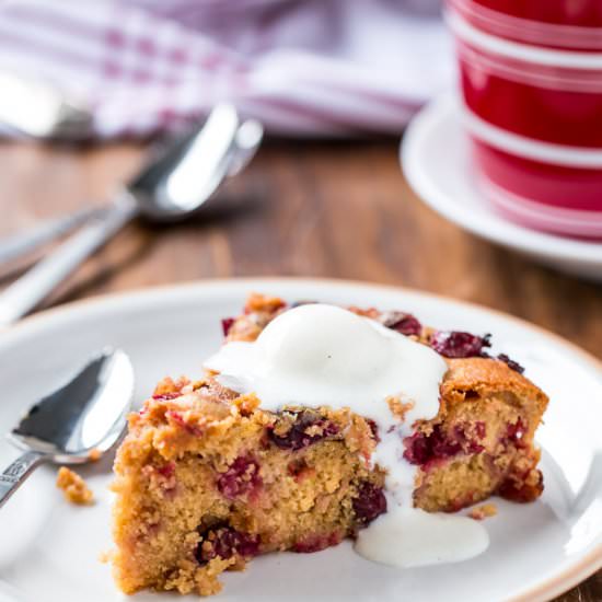 Boozy Cranberry Cobbler Cake